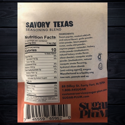 Savory Texas BBQ Seasoning Nutrition Facts