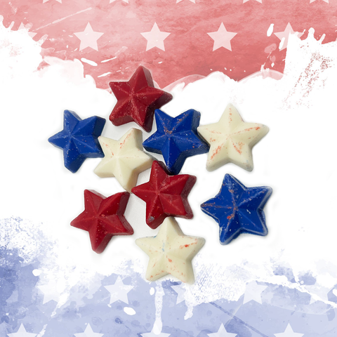 Red, white, and blue chocolate stars