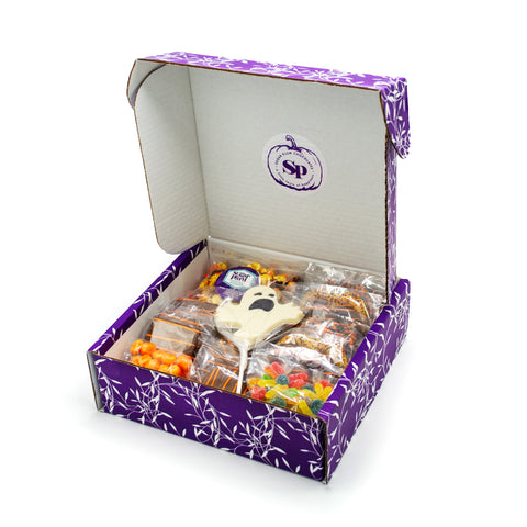 Halloween Boo Box – Festive Halloween Snack Gift Box with Chocolate-Covered Pretzels, Cookies, Popcorn, and More | Perfect for Trick-or-Treating