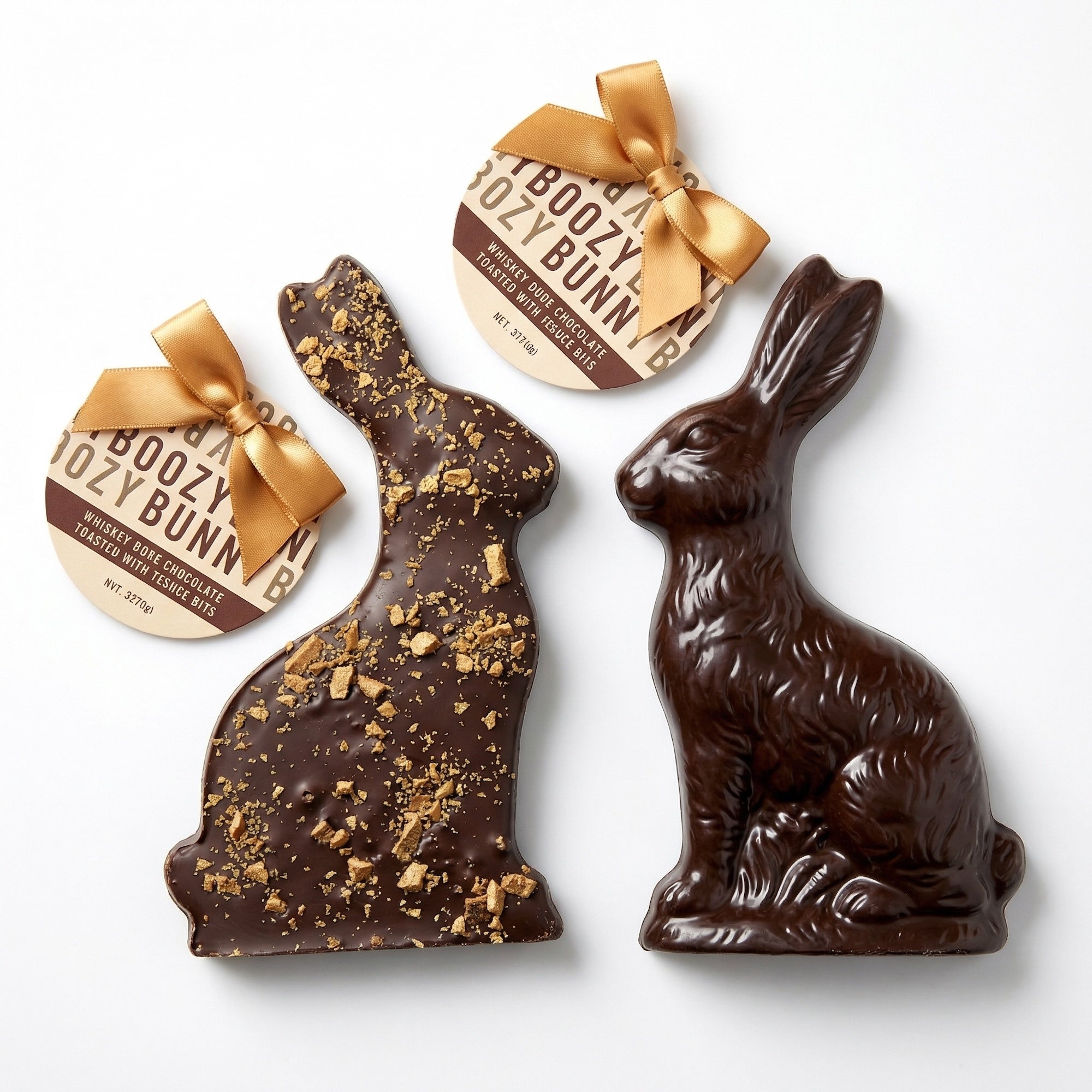 Easter Boozy Bunny Solid Dark Chocolate Front Back