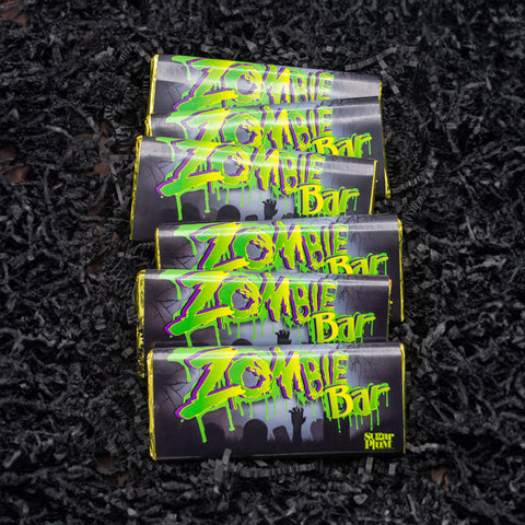 Chocolate Zombie Bar – Set of 6, Handcrafted Premium White Chocolate with Crispies, 2 oz Each