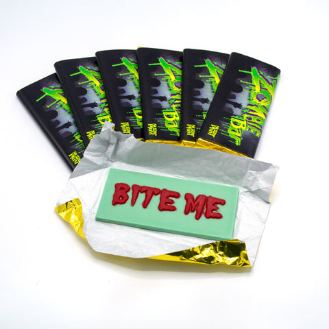 Chocolate Zombie Bar – Set of 6, Handcrafted Premium White Chocolate with Crispies, 2 oz Each