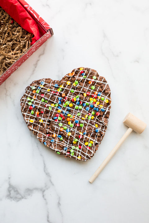Chocolate Heart Pizza and Wooden Mallet photo