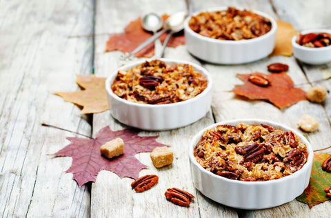 Sweet Potato Casserole With Maple Bourbon Pecan Topping