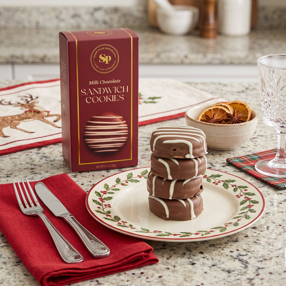 Sugar Plum Milk Chocolate Christmas Cookies