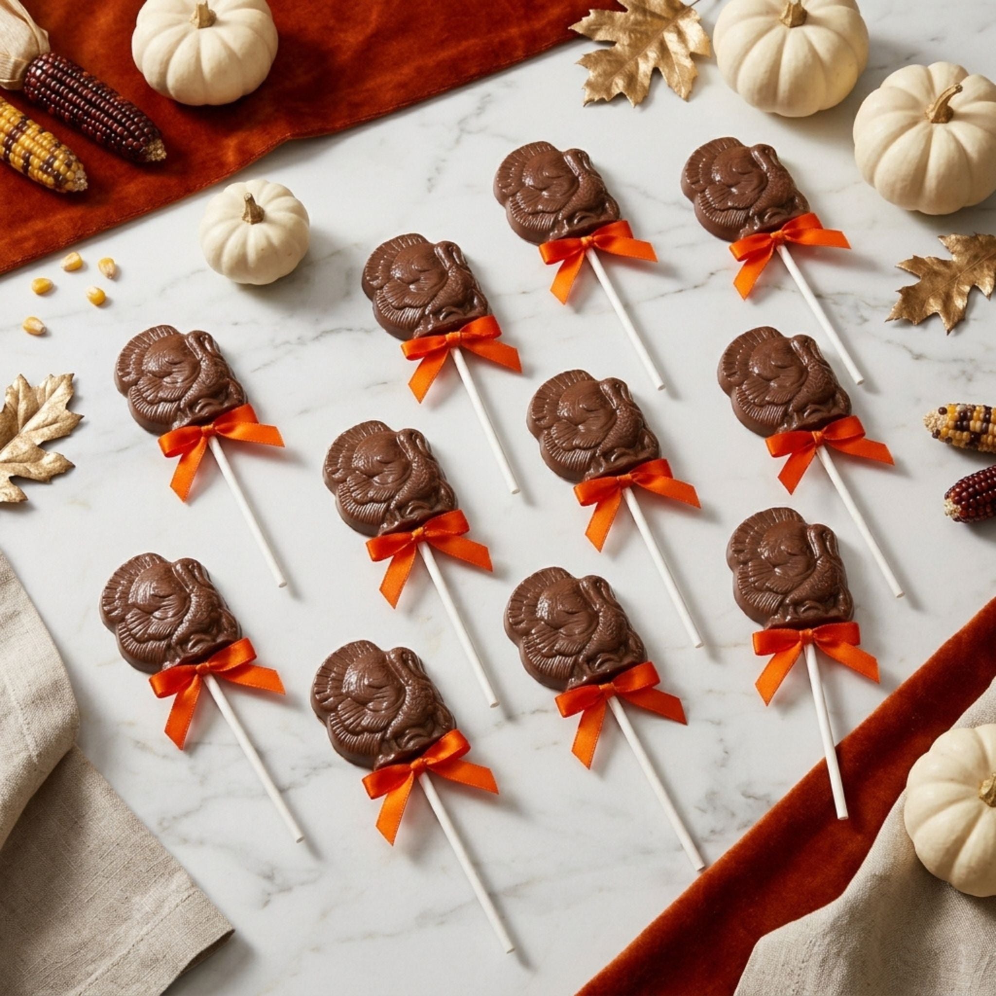 Milk Chocolate Turkey Lollipops Thanksgiving Desserts