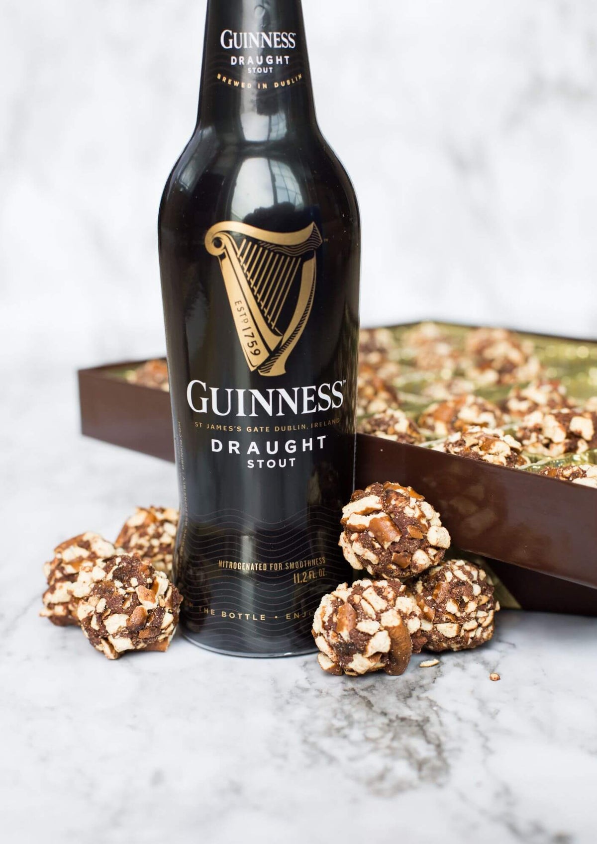Guinness Irish Stout &amp; Pretzel Dark Chocolate Truffles