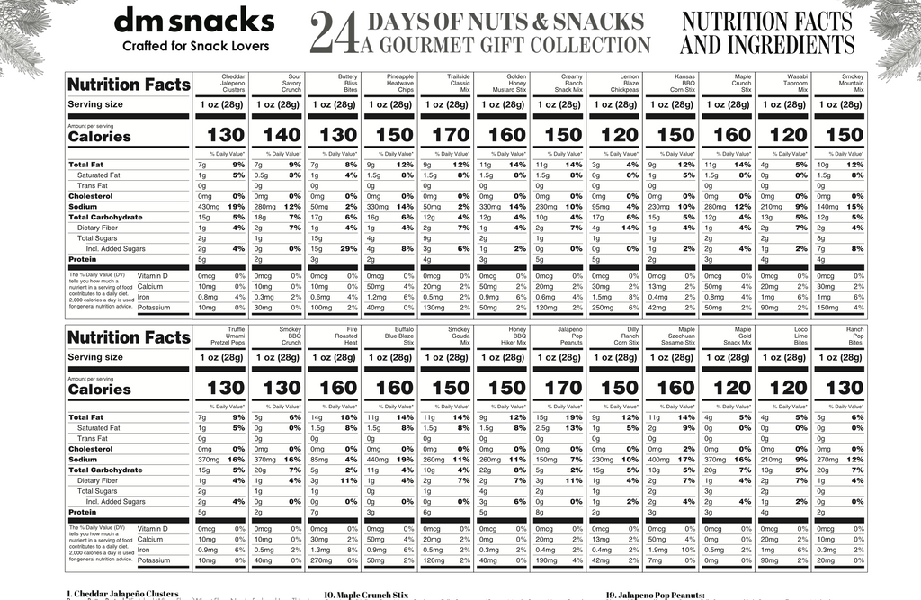 24 Day Advent Calendar Nuts and Snacks