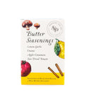 Butter Seasonings 4-Flavor Spice Pack with Lemon Garlic, Umami, Sun-Dried Tomato, and Apple Cinnamon flavors for cooking and grilling.