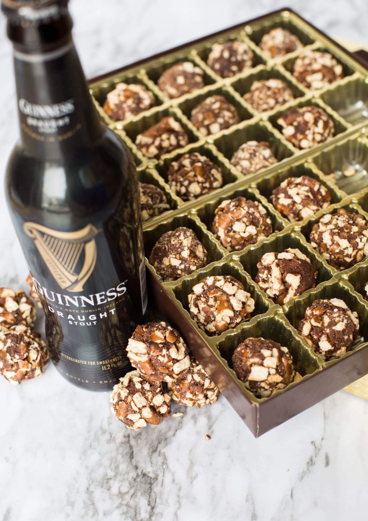 Guinness Irish Stout &amp; Pretzel Dark Chocolate Truffles