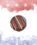 Red, white, and blue chocolate sandwich cookie