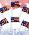 White Chocolate American Flag Lollipops in 6 Pack for Patriotic Celebrations