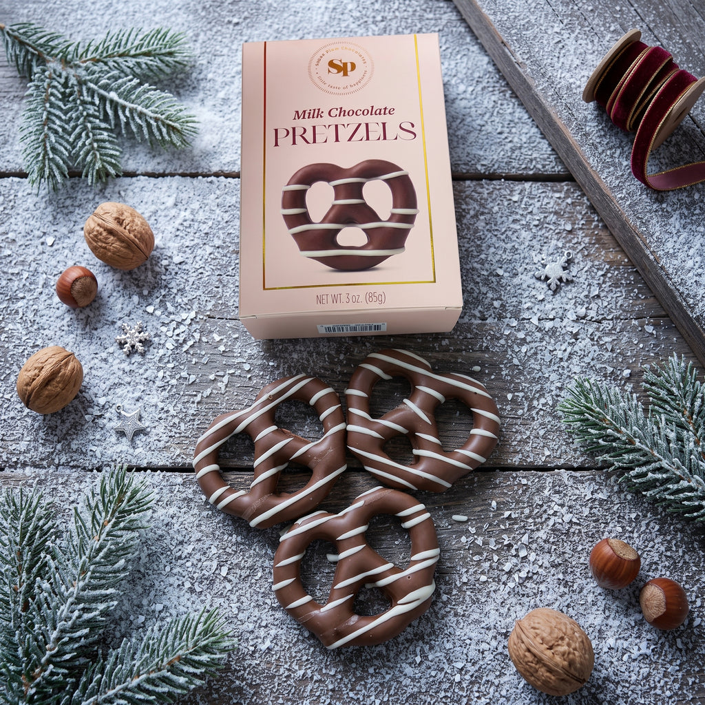 Sugar Plum Milk Chocolate Covered Pretzels Holiday Confections