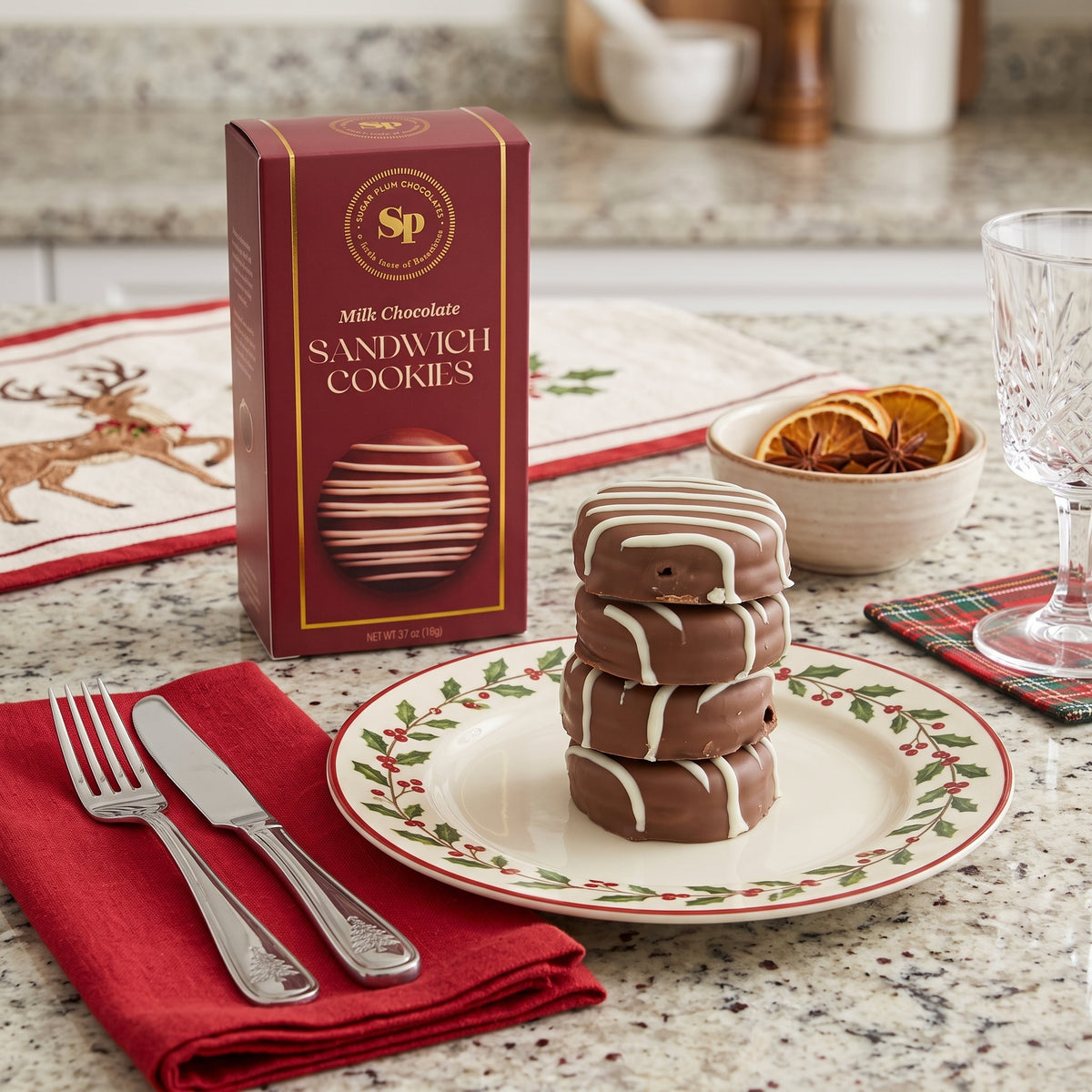 Sugar Plum Milk Chocolate Christmas Cookies