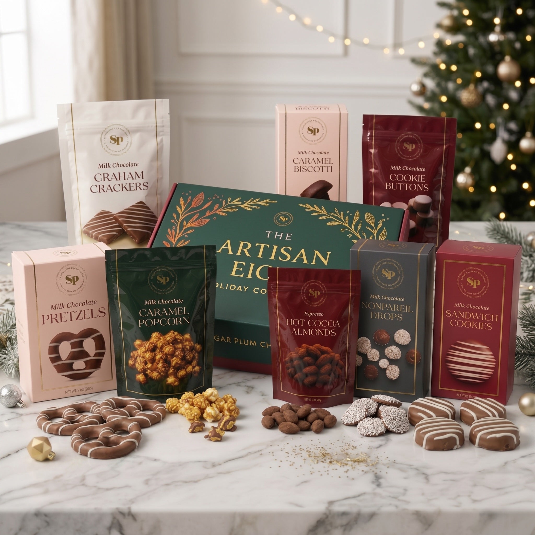 Sugar Plum Chocolates Artisan Eight Holiday Gift Box of Chocolates