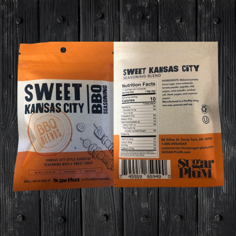 Sweet Kansas City BBQ Seasoning Packet Front and Back