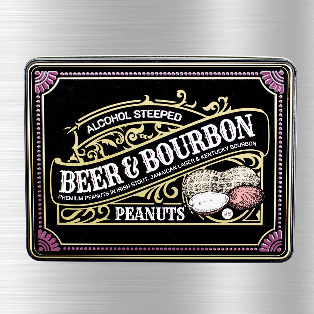 Beer Bourbon Peanuts Black Label Gift Tin