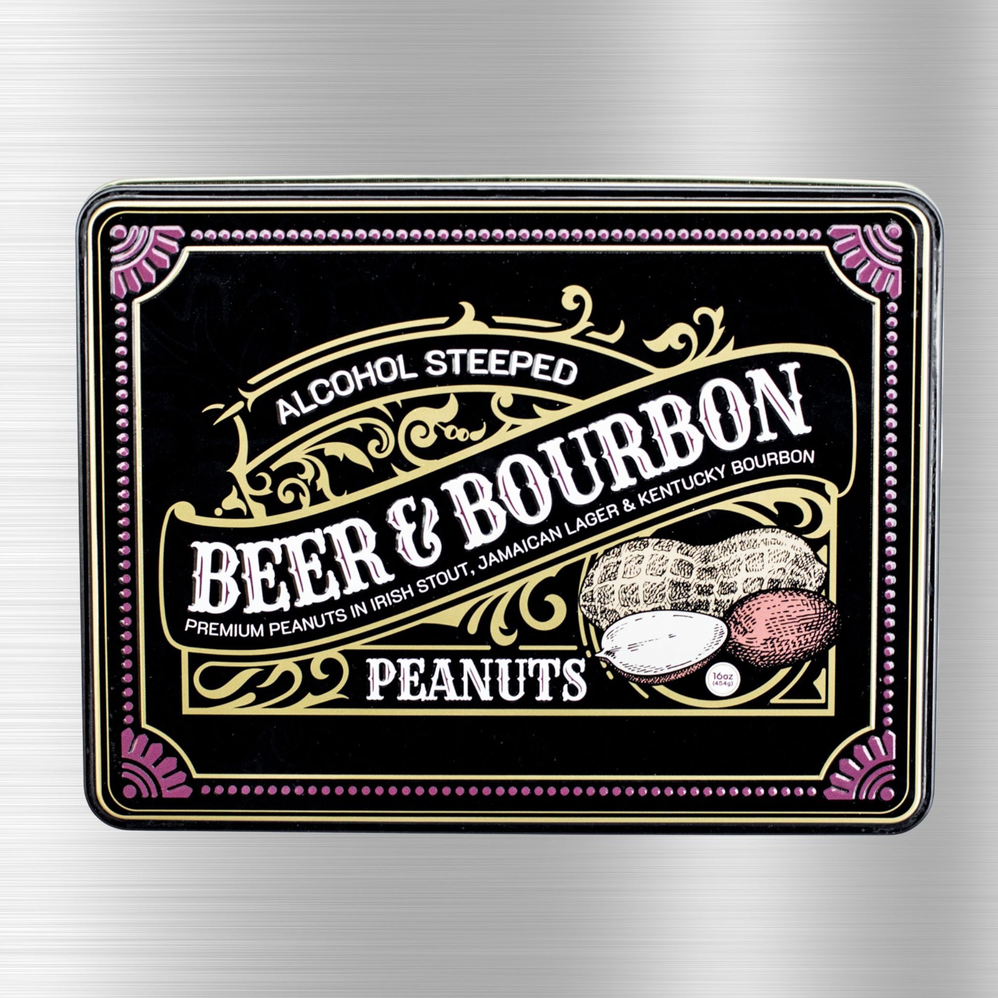 Beer Bourbon Peanuts Black Label Gift Tin