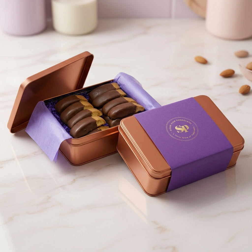 Milk Chocolate Salted Caramel Biscotti Gift Tin
