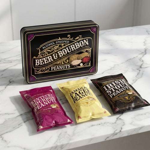 Kentucky Bourbon Jamaican Lager Irish Stout Peanuts Liquor Nut Tin