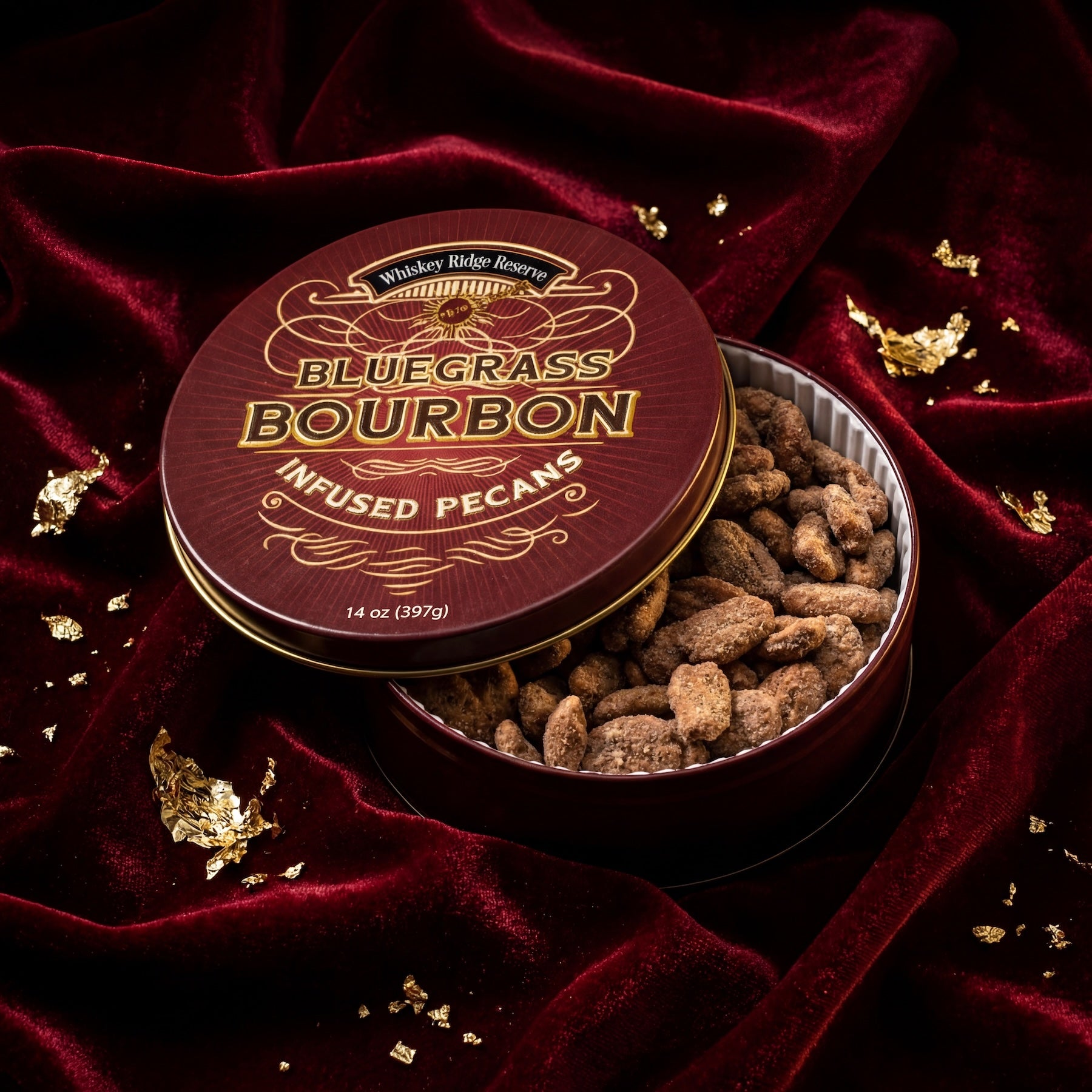 Whiskey Ridge Reserve Bluegrass Bourbon Pecan Tin