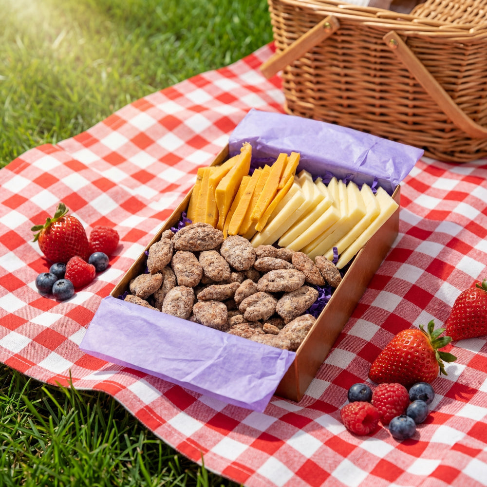 Honey Bourbon Pecans and Cheddar Cheese Picnic