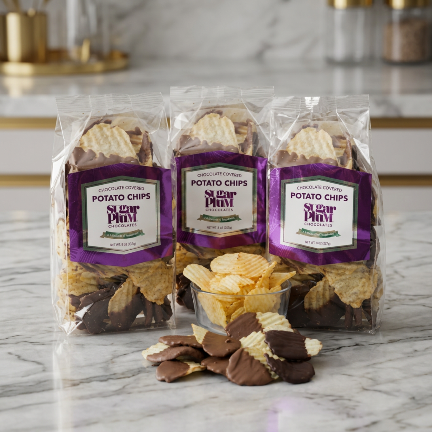 Sugar Plum Chocolate Covered Potato Chips