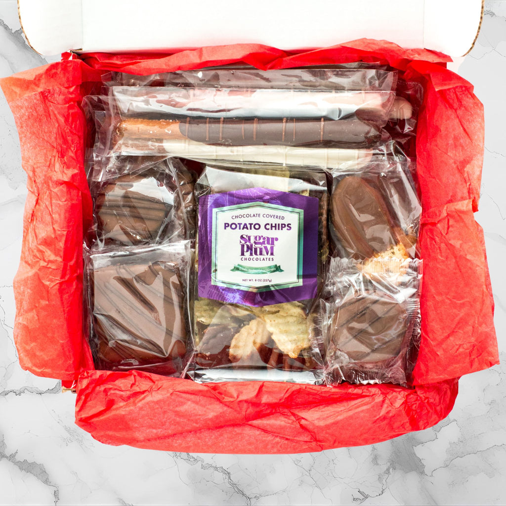 Sugar Plum Individually Wrapped Chocolates Chocolate Covered Potato Chips