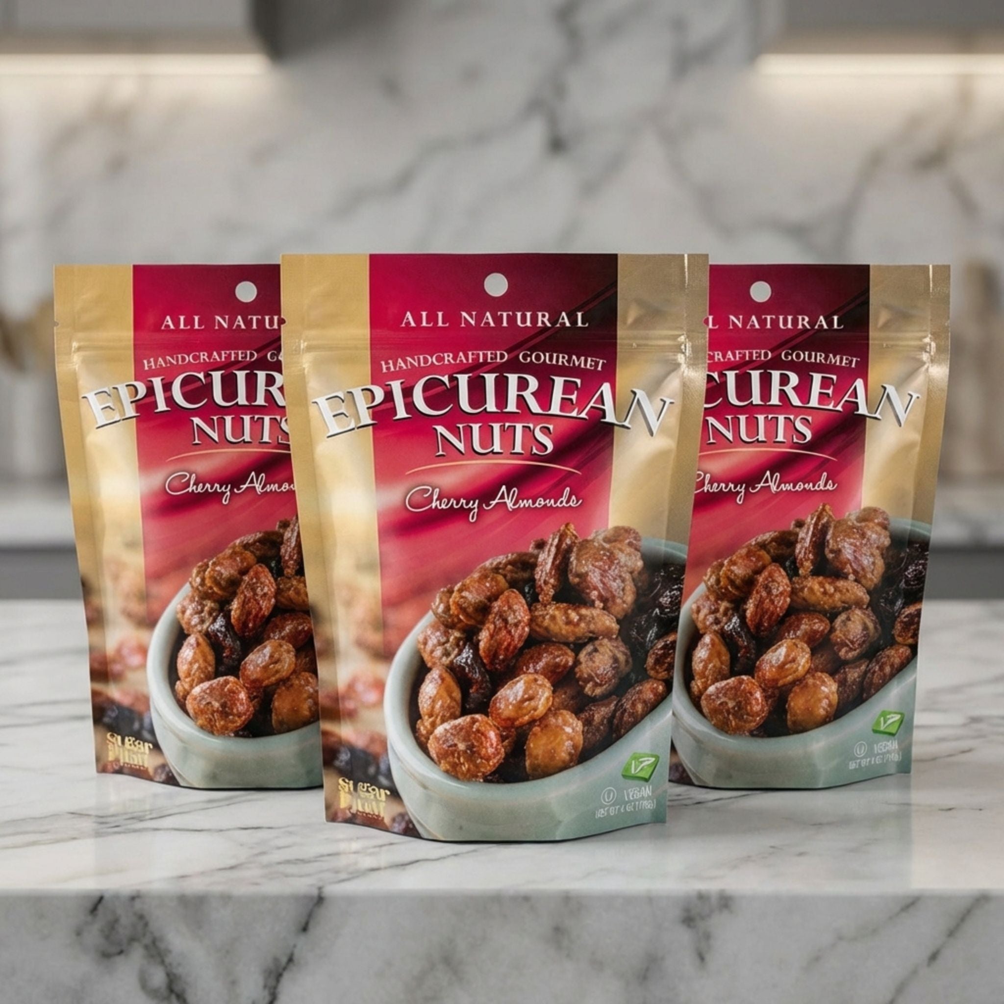 Epicurean Nuts Cherry Almonds 3 Bags