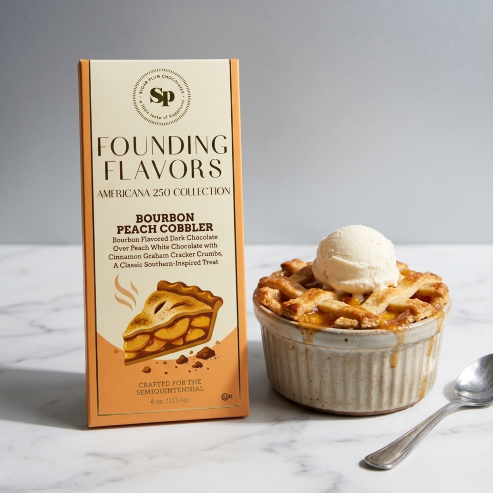 Sugar Plum Chocolates Founding Flavors Peach Cobbler Candy Bar