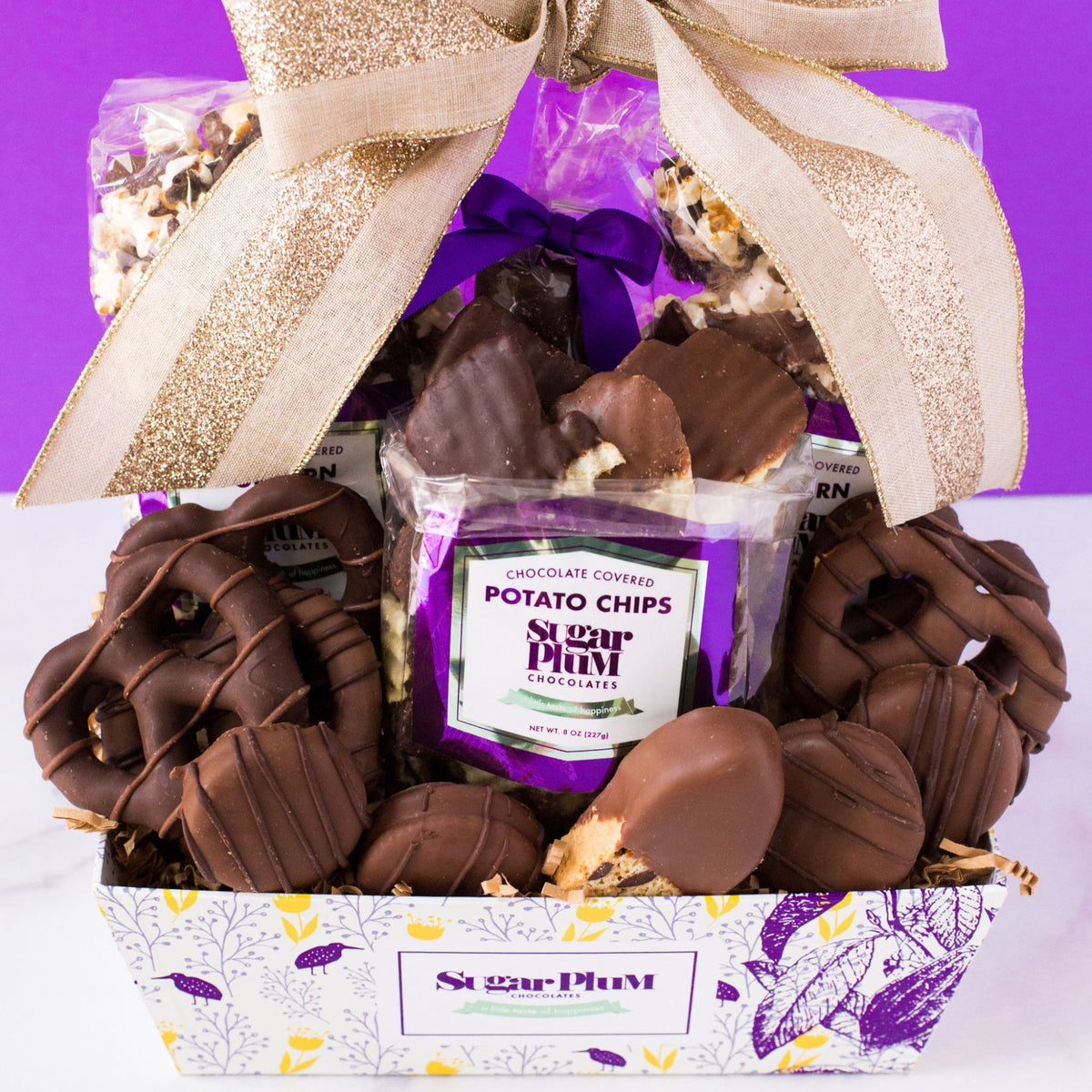 Sugar Plum Chocolates Snack Gift Basket 17 Pieces