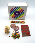 Happy Birthday Box – Fun & Colorful Birthday Gift with Chocolate Bar, Potato Chips & Pretzels | Perfect Birthday Treat