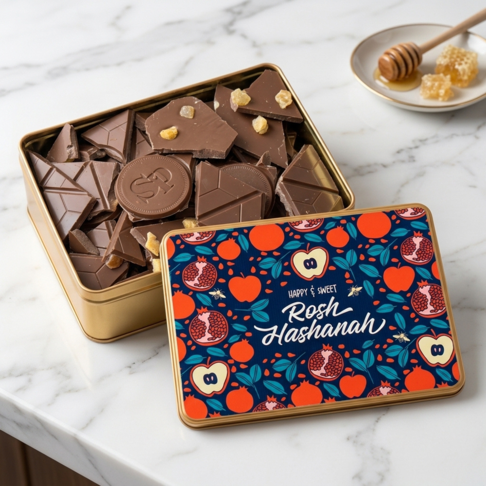 Sugar Plum Rosh Hashanah Gift Apple Pie Bark Milk Chocolate