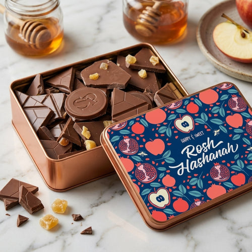 Happy & Sweet Rosh Hashanah Apple Pie Milk Chocolate Bark Gift Tin