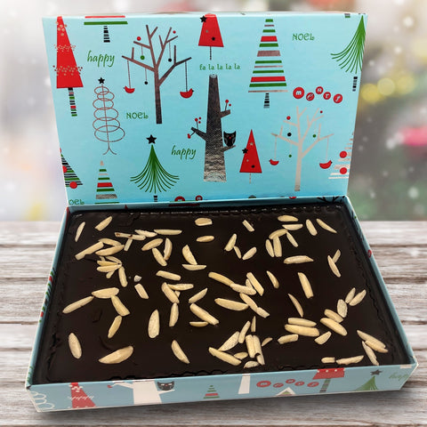 Holiday Dark Chocolate Bark with Slivered Almonds