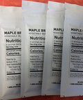 Maple Brown Sugar Vegetable Seasoning packets with nutritional facts displayed.