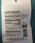Nutrition facts and ingredients of Lemon Rosemary Vegetable Seasoning Blend by Sugar Plum.