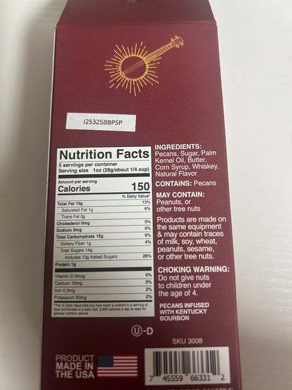 Bluegrass Bourbon Pecans Nutrition Facts