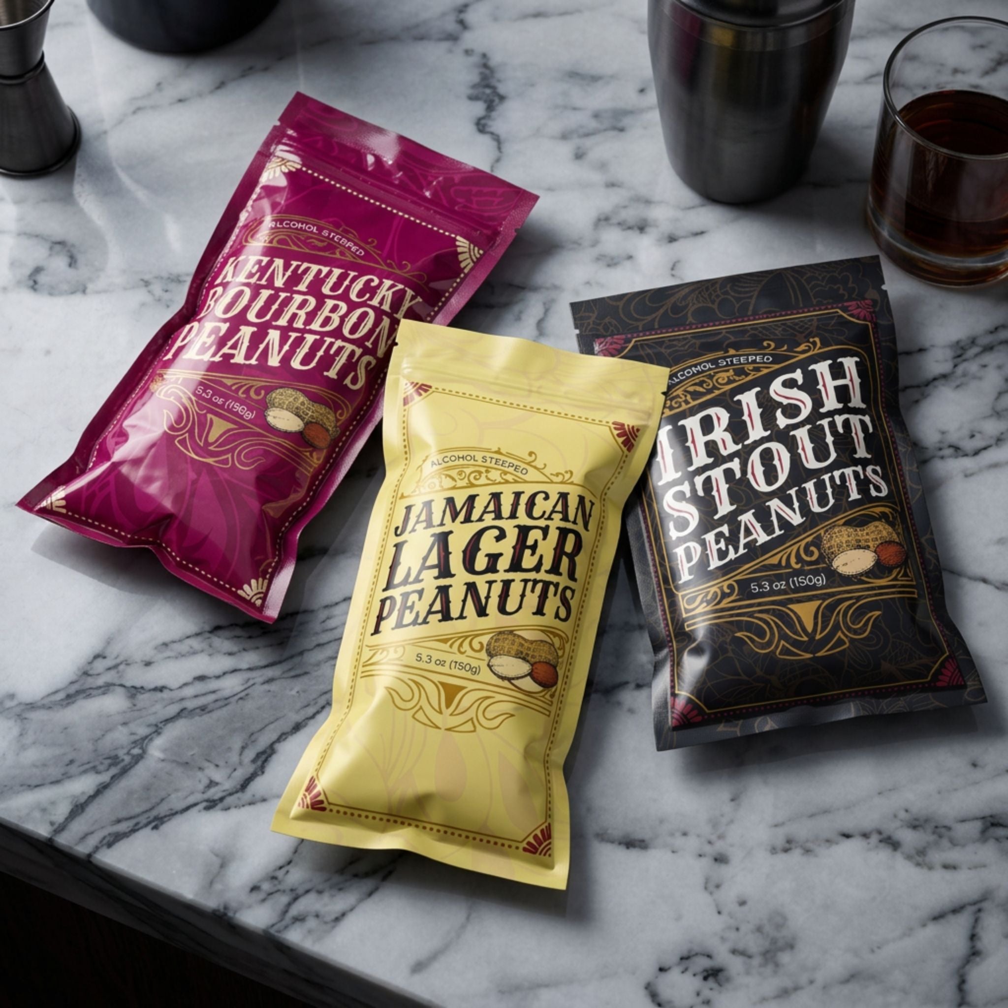 Sugar Plum Chocolates Kentucky Bourbon Jamaican Lager Irish Stout Peanuts