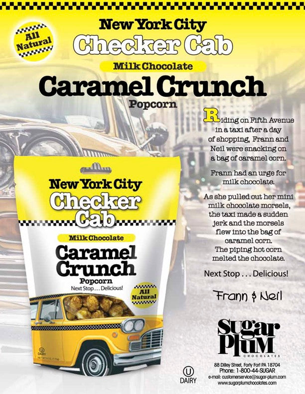 New York City Checker Cab Caramel Crunch Popcorn Story