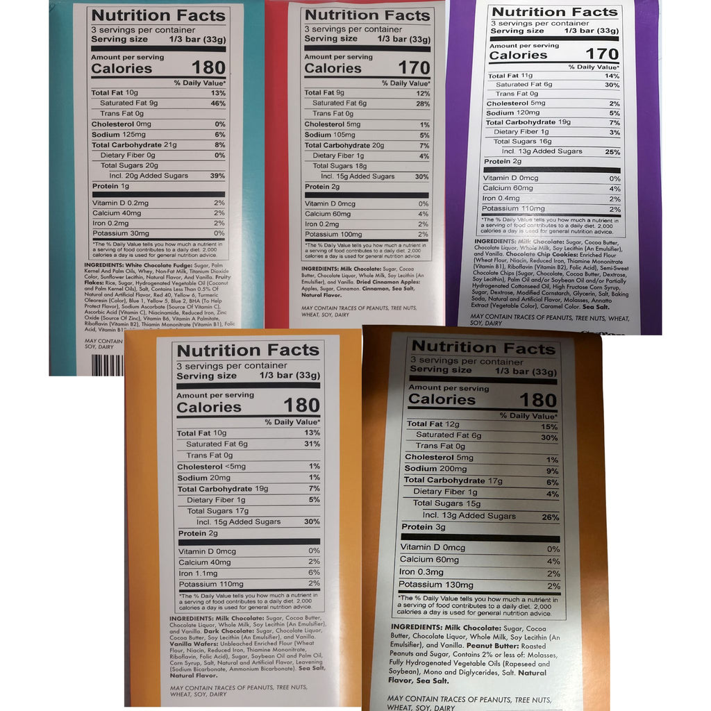 Sugar Plum Nostalgic Chocolate Bars Nutritional Facts