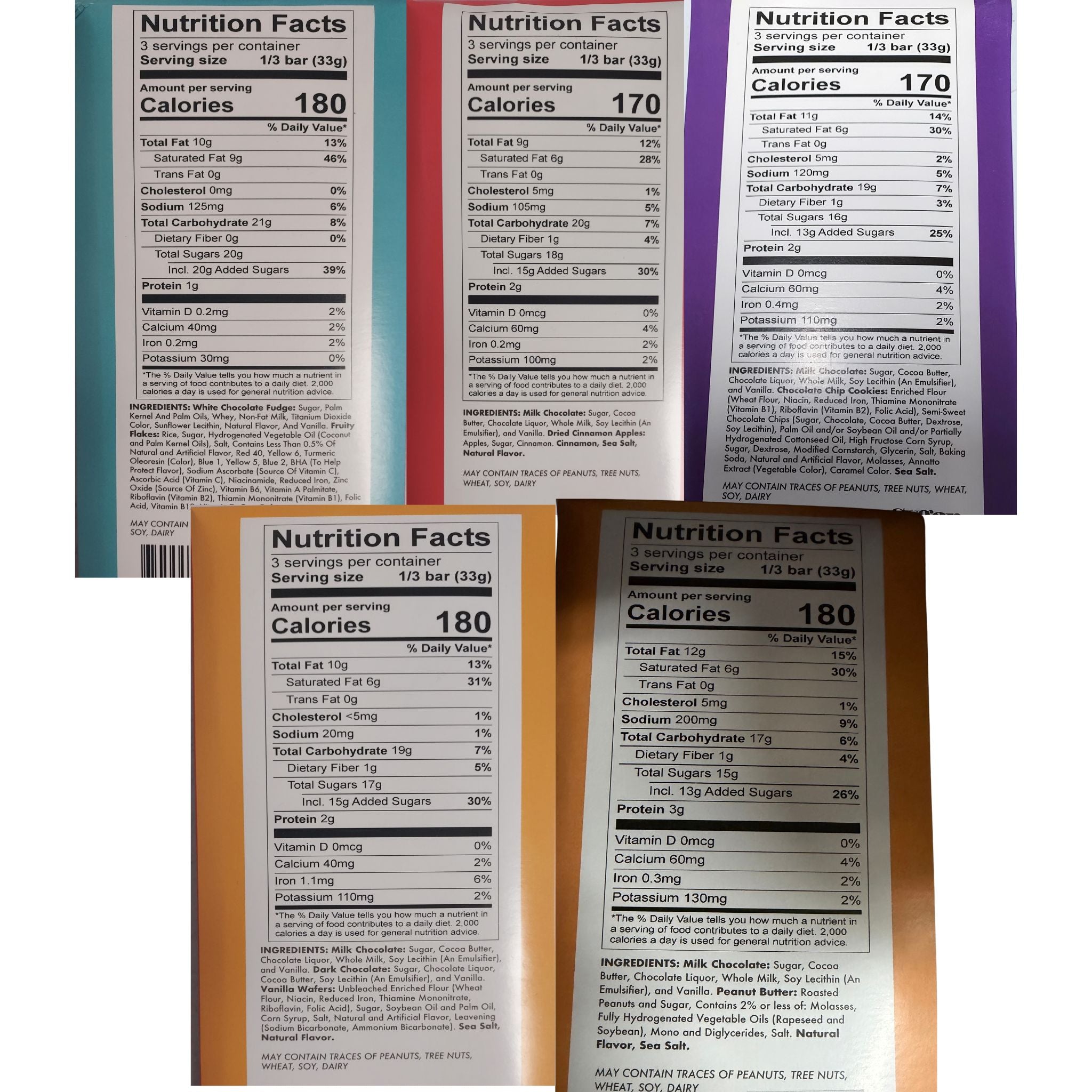 Sugar Plum Nostalgic Chocolate Bars Nutritional Facts