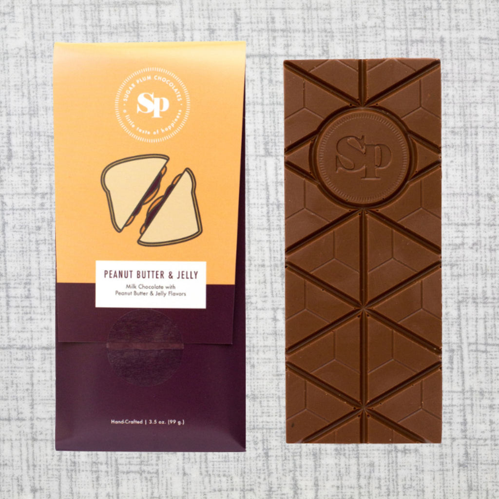Sugar Plum Chocolates Nostalgic Peanut Butter Jelly Candy Bar