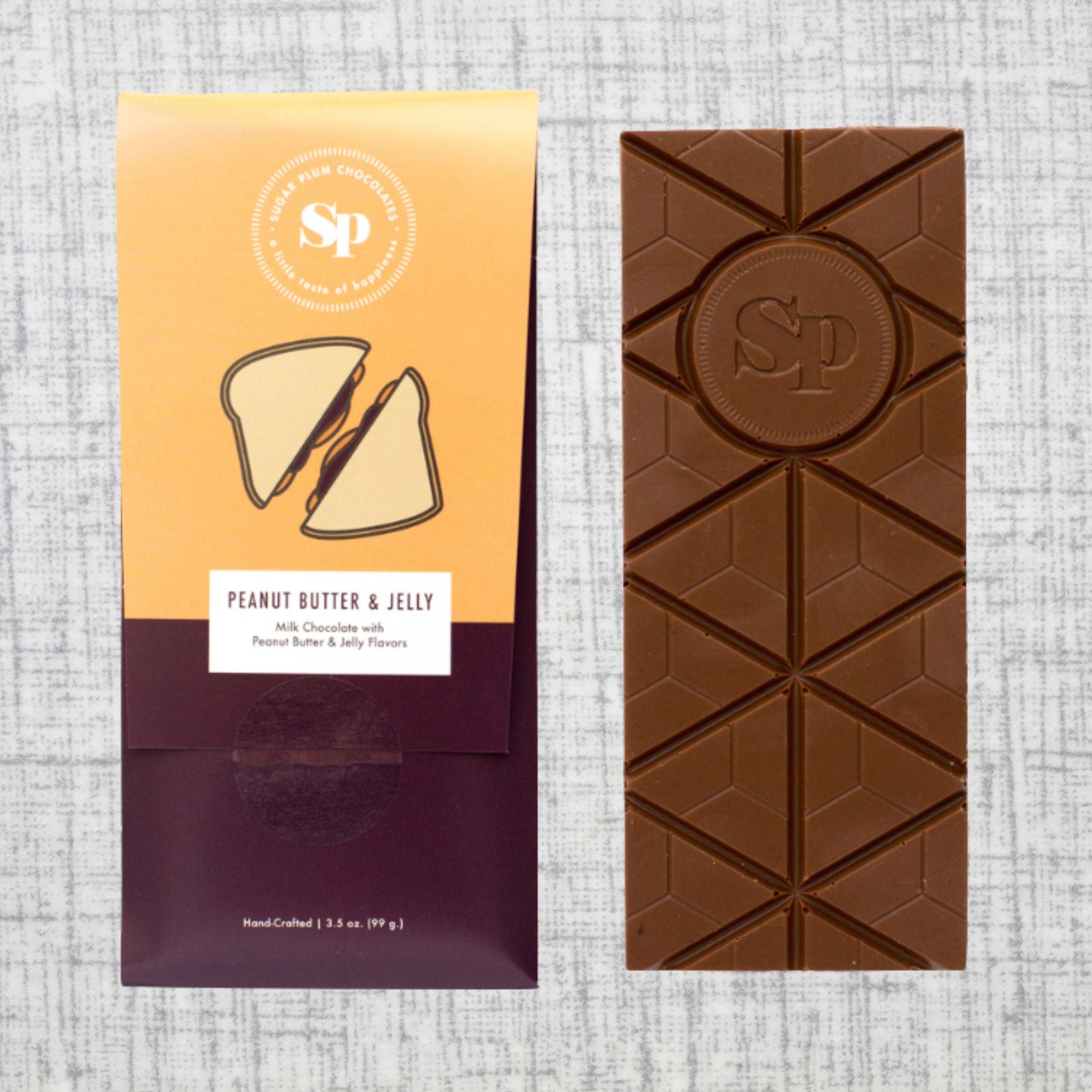 Sugar Plum Chocolates Nostalgic Peanut Butter Jelly Candy Bar