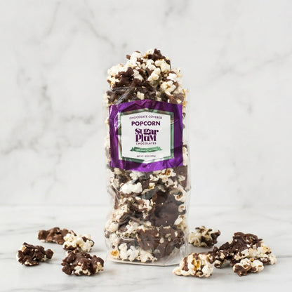 Milk and Dark Chocolate Covered Popcorn  Bag 10 Oz