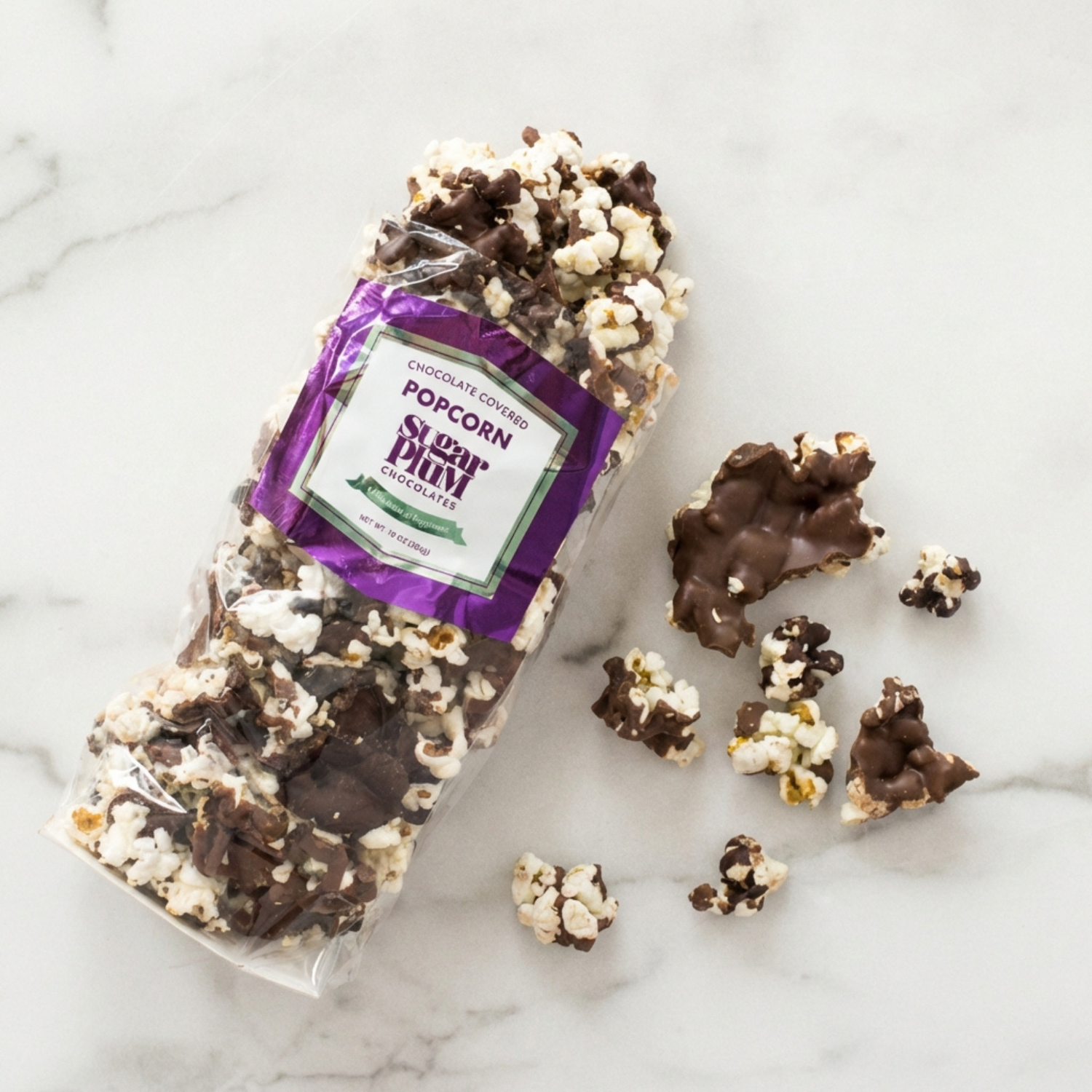 Sugar Plum Milk and Dark Chocolate Covered Popcorn