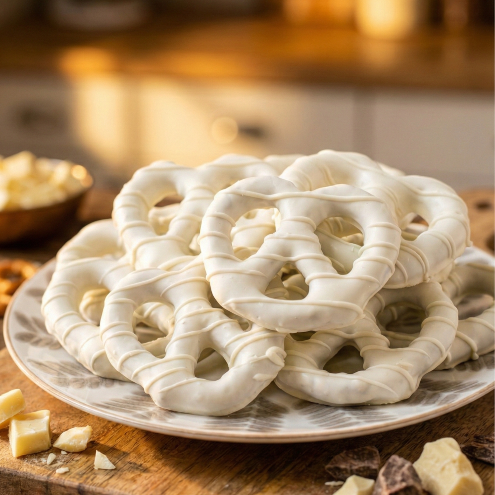 Sugar Plum White Chocolate Covered Pretzels