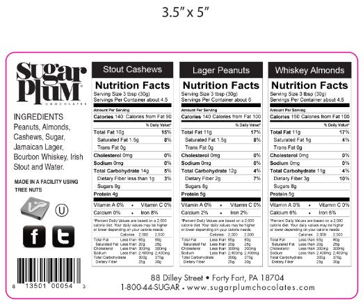 Beer & Bourbon Nuts Nutritional Facts