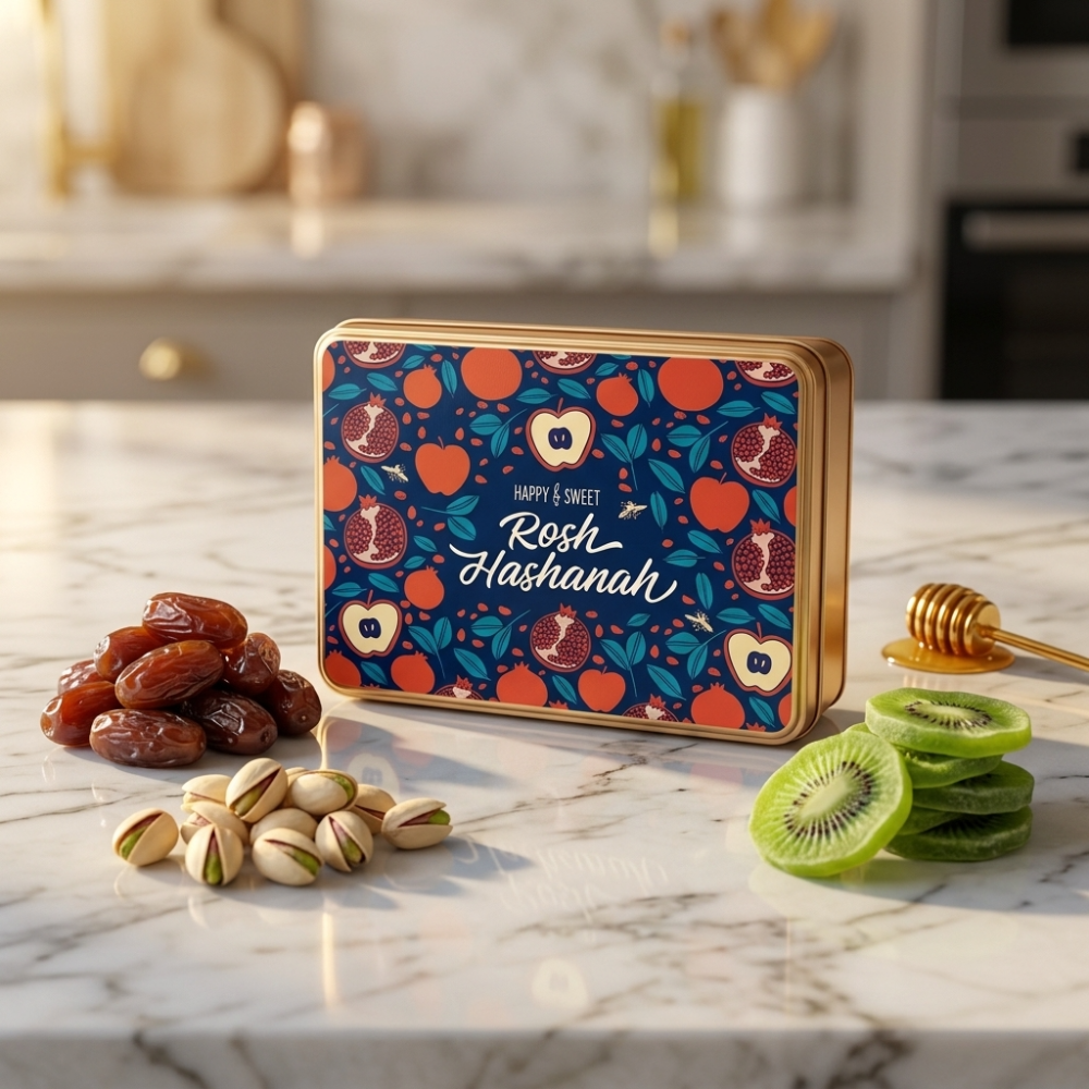 Rosh Hashanah Sweet Harvest Gift Tin Dried Fruit and Nut