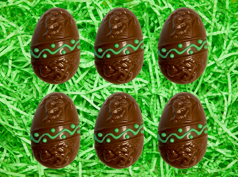 6 Chocolate Easter Eggs, Milk Chocolate Shown
